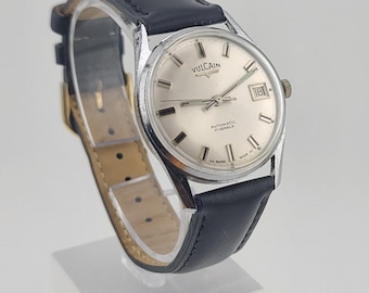 Vintage 1960's Vulcain Men's Automatic Calendar 17J Swiss Made Watch. Working.