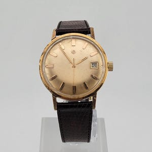 1960s Zodiac Automatic Gold Plated Men's Watch - Vintage Timepiece image 2