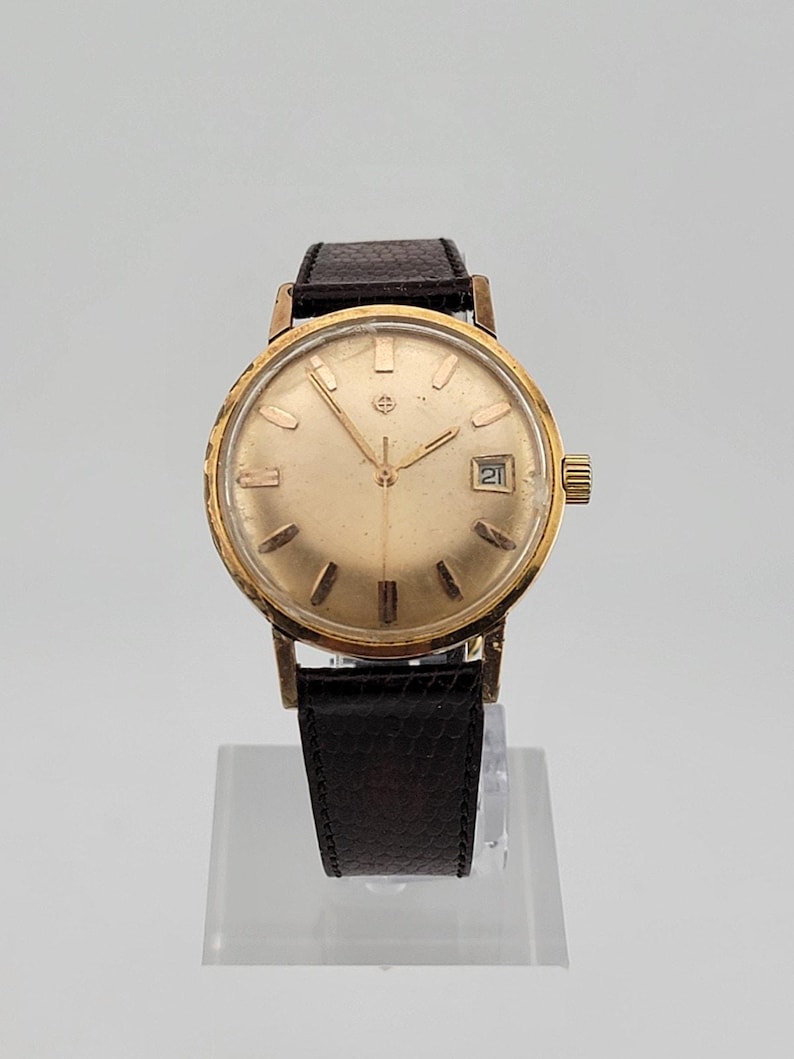 1960s Zodiac Automatic Gold Plated Men's Watch - Vintage Timepiece image 2