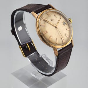 1960s Zodiac Automatic Gold Plated Men's Watch - Vintage Timepiece image 1