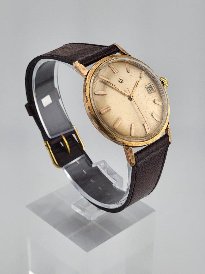 1960s Zodiac Automatic Gold Plated Men's Watch - Vintage Timepiece image 1