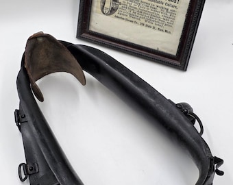 Ultra Rare Antique 19th C Drop Down Firefighting Station Clip On Horse Harness.