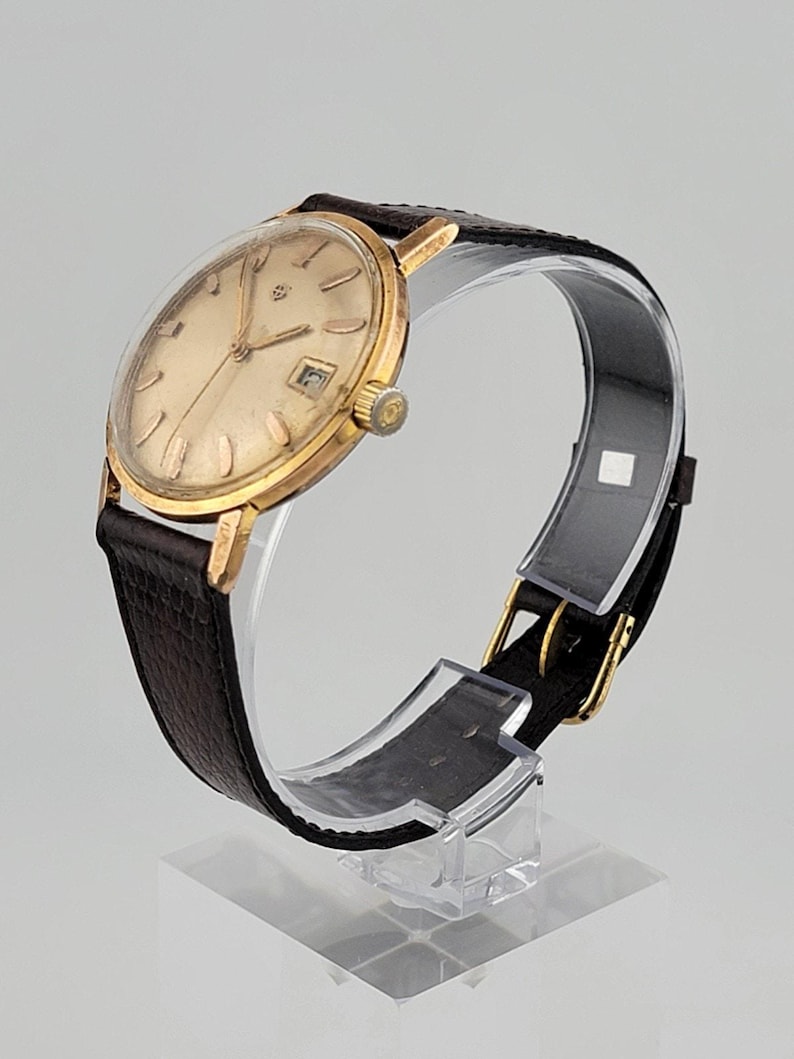 1960s Zodiac Automatic Gold Plated Men's Watch - Vintage Timepiece image 4