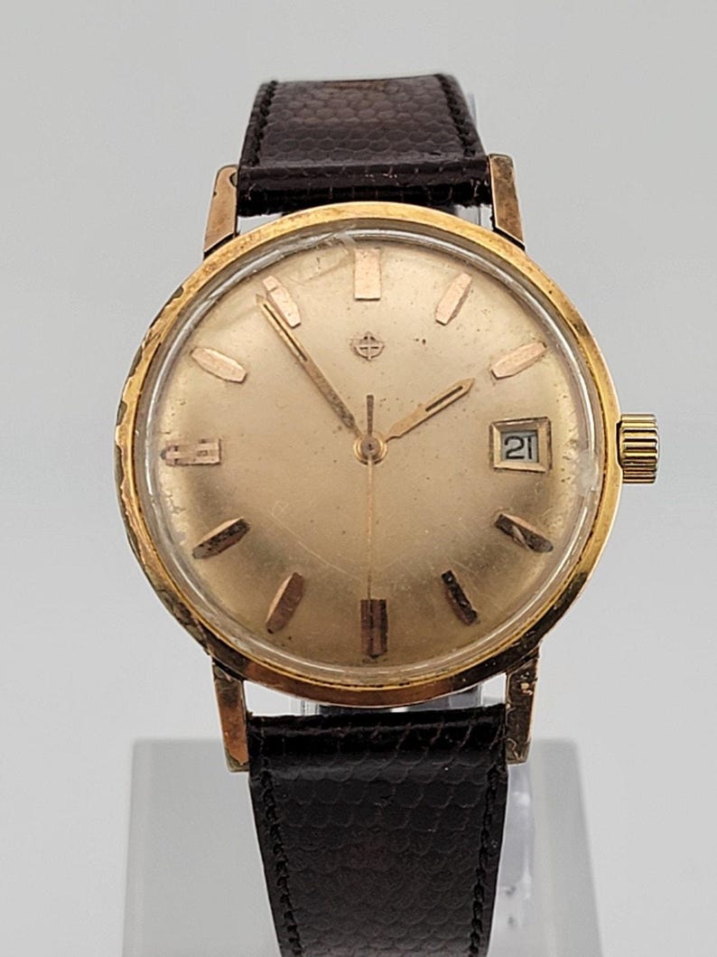 1960s Zodiac Automatic Gold Plated Men's Watch - Vintage Timepiece image 3