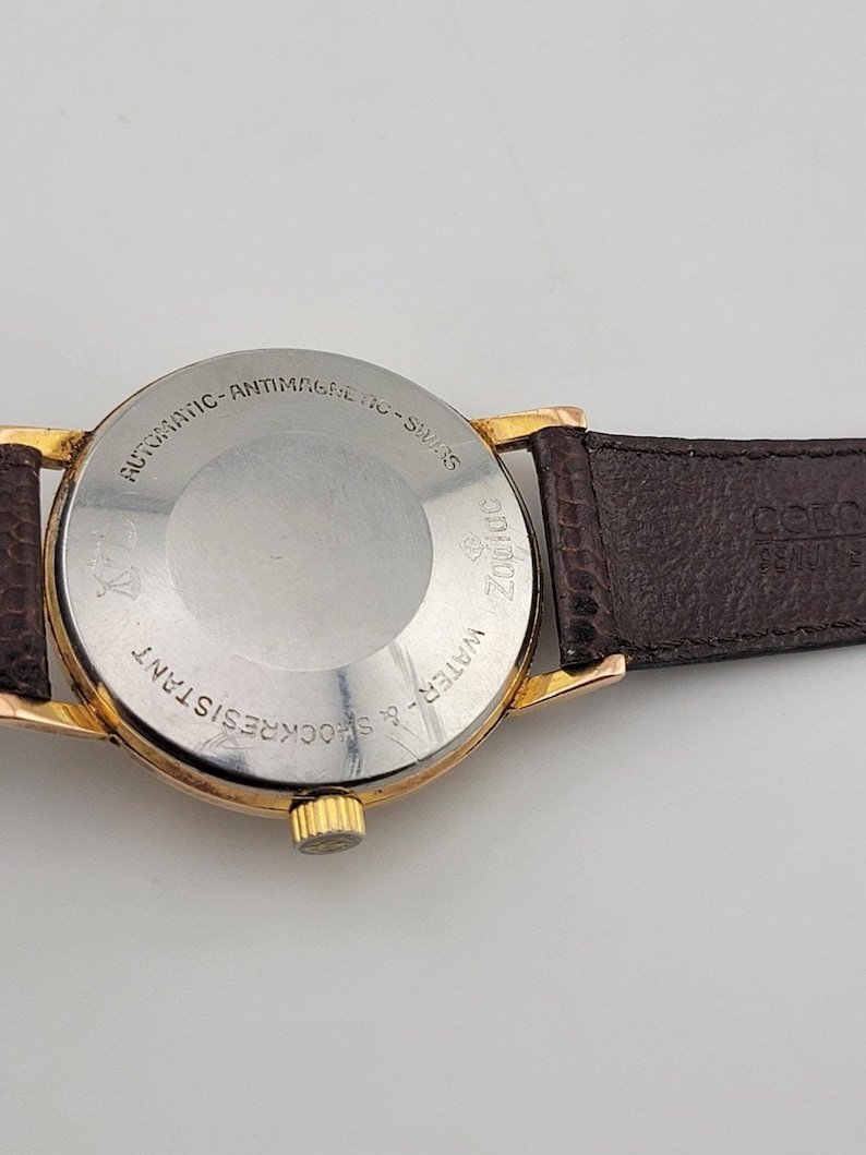 1960s Zodiac Automatic Gold Plated Men's Watch - Vintage Timepiece image 11