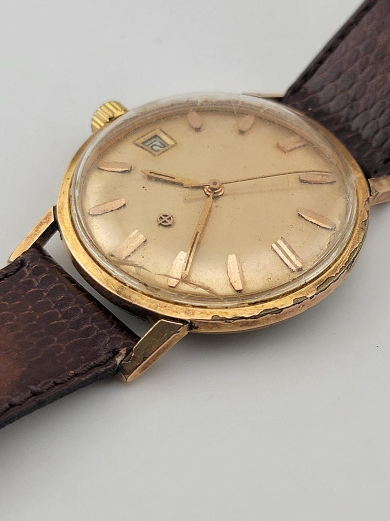 1960s Zodiac Automatic Gold Plated Men's Watch - Vintage Timepiece image 16