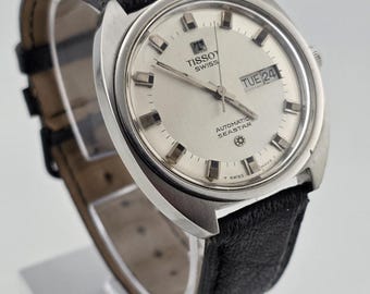 Vintage 1972 TISSOT Seastar Men's Automatic Swiss Watch Day Date. Working Cond.