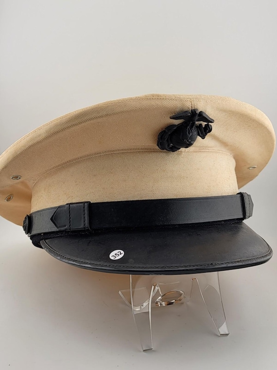 WWII USMC Officer Summer Visor Hat – EGA Emblem, Military Collectible