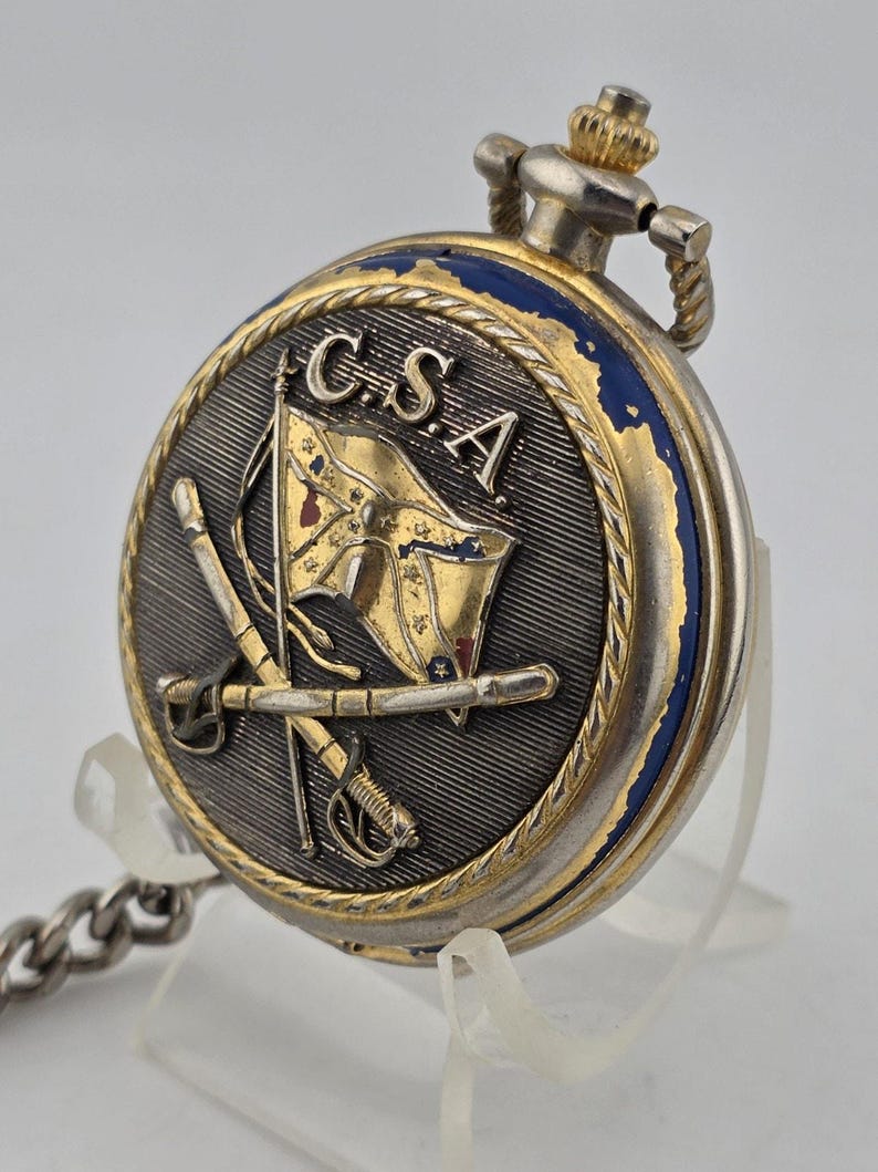 Vintage JEB Stewart Pocket Watch Franklin Mint Civil War Library ...