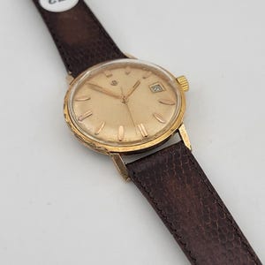 1960s Zodiac Automatic Gold Plated Men's Watch - Vintage Timepiece image 9