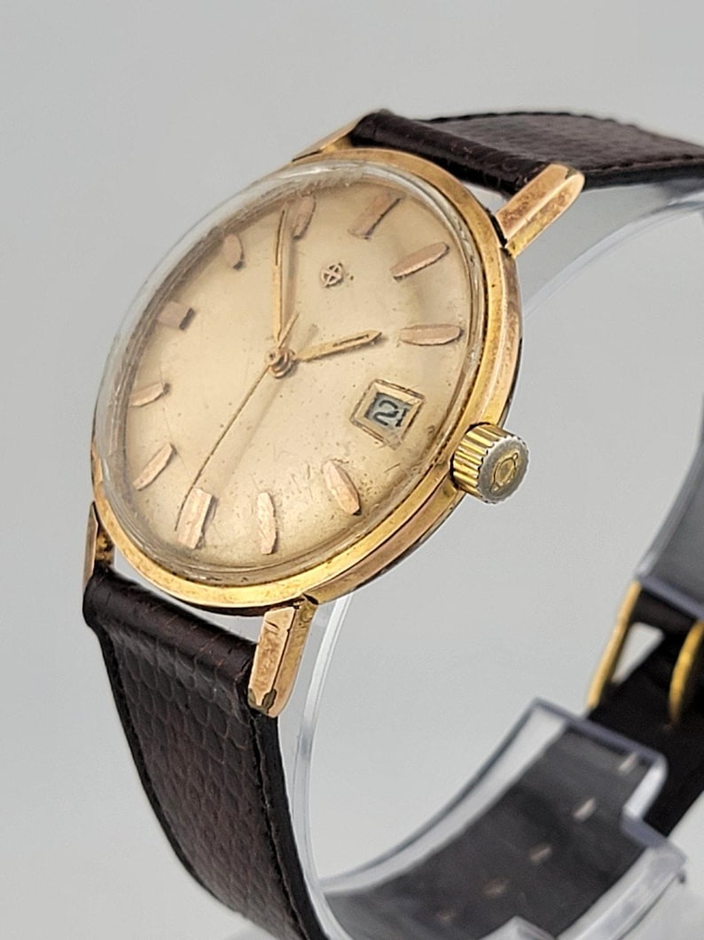 1960s Zodiac Automatic Gold Plated Men's Watch - Vintage Timepiece image 5