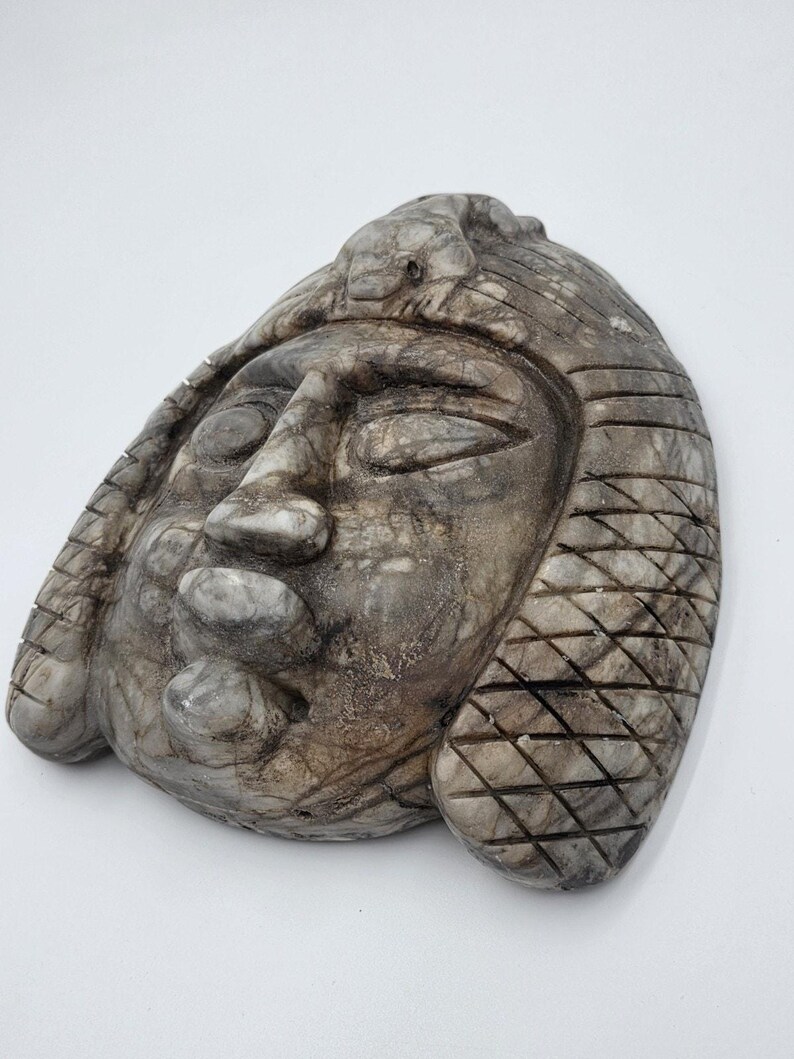 Antique Large Mayan Aztec Style Stone Tribal Ceremonial Mask Inlay 9 ...