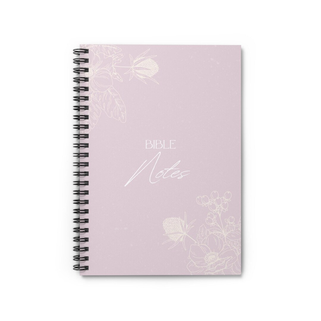 Bible Notes Spiral Notebook | Floral Pink Ruled Journal - Etsy