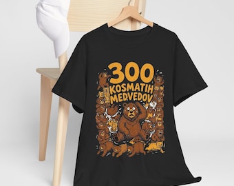 Funny Slovenian Shirt | 300 Kosmatih Medvedov | Cute Bear Graphic Tee | Slovenia Gift | Balkan Humor Apparel | Overwhelmed Bear T-Shirt