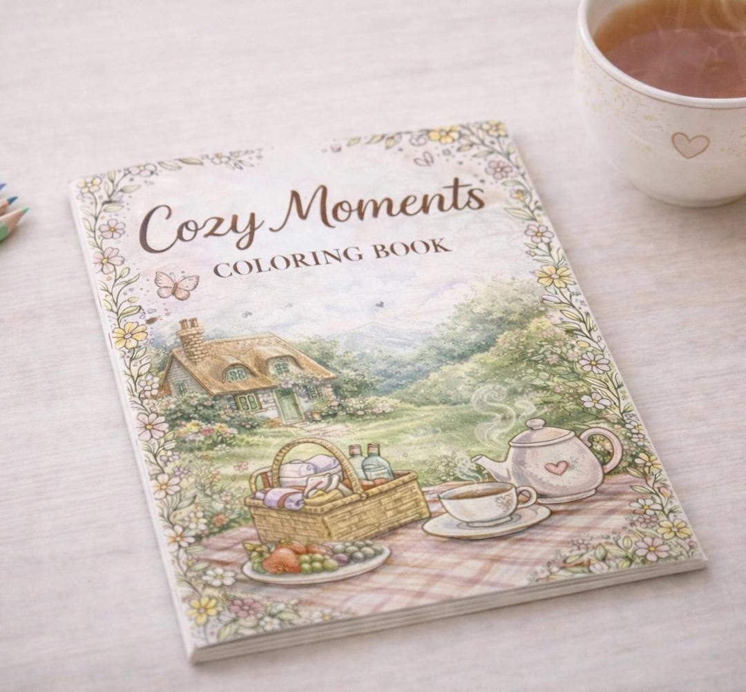 Cozy Moments Coloring Book for Adults | Cottagecore Coloring Book ...