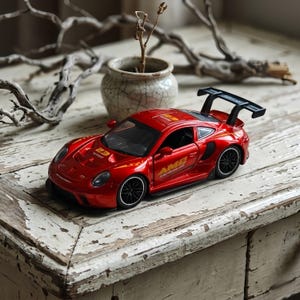 Personalized 1:32 Porsche 911 GPT Diecast Car Model Custom License Plate Engraved Gift for Him Husband Boyfriend Desk Decor