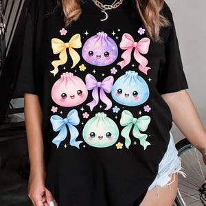 Kawaii Dumpling PNG, Cute Pastel Anime Food Shirt, Dumpling Lover Kids Design, J-Pop Aesthetic Sublimation Digital Download