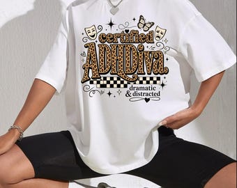 Certified ADHDiva PNG: Funny ADHD Diva Leopard Print Coquette PNG Sarcastic Quote Neurodivergent Humor Clipart (Digital Download)