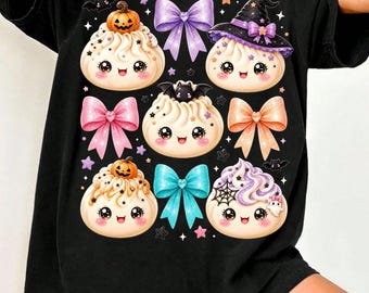 Cute Spooky Dumpling PNG: Kawaii Halloween Glitter Dumpling Halloween png Kawaii Ghost Food Clipart (Digital Download)