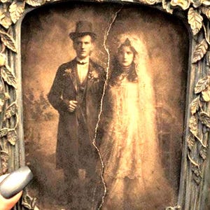 Dark academia portrait, Victorian couple, preloved vintage frame 'wedding day'