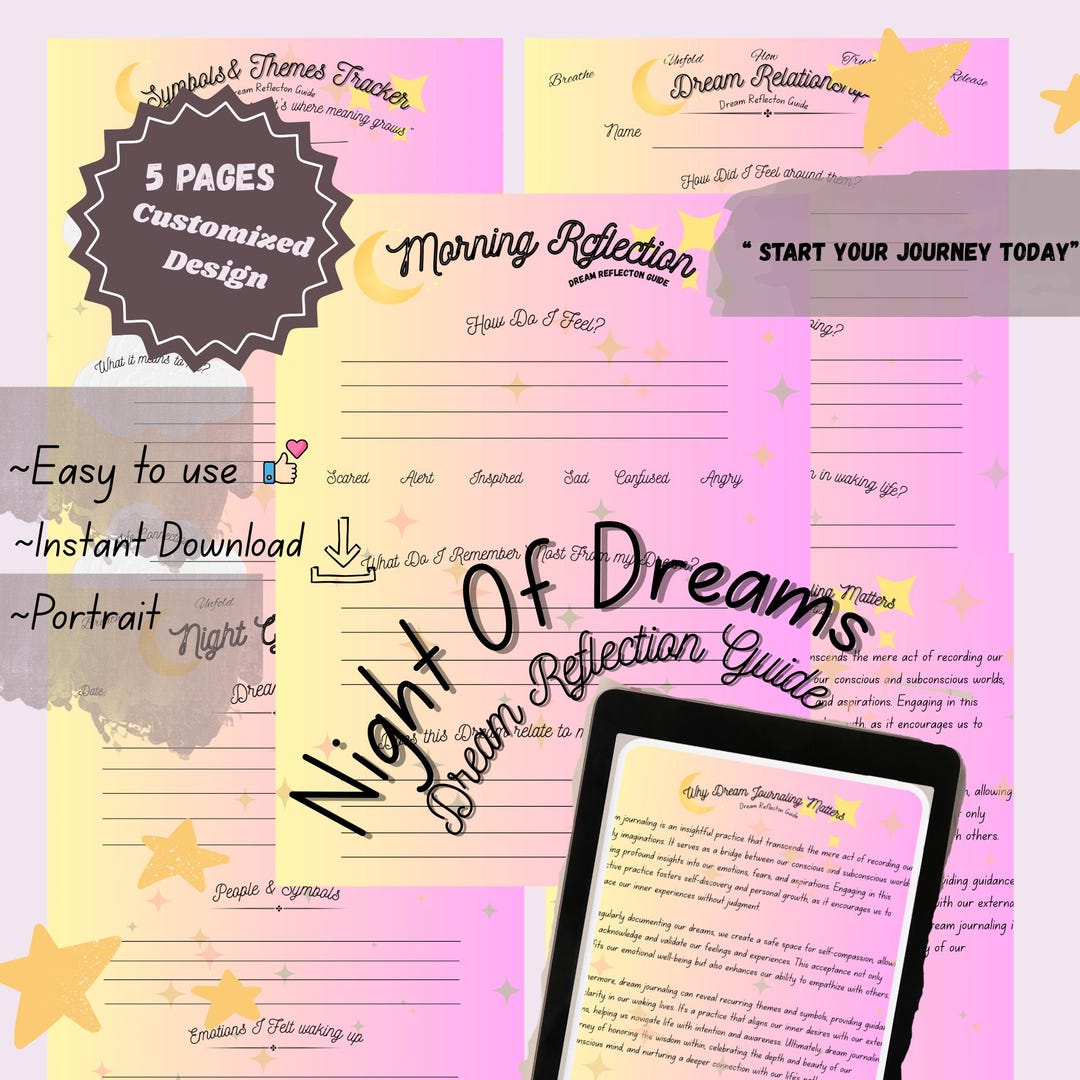 Dream Journal Printable PDF | Spiritual Dream Tracker | US Letter 8 ...