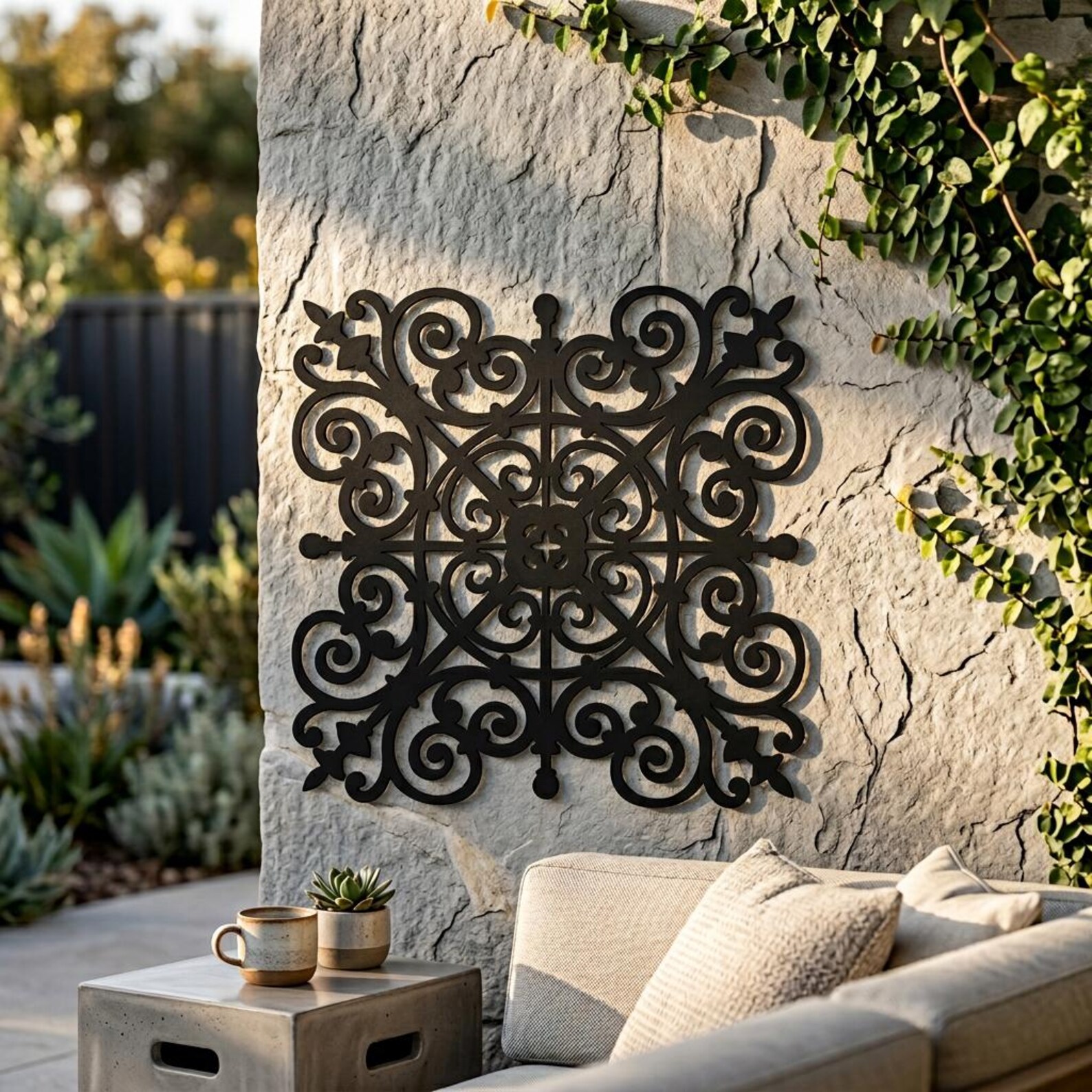 Metal Scrollwork Wall Art, Rustic Farmhouse Sculpture Decor - Etsy