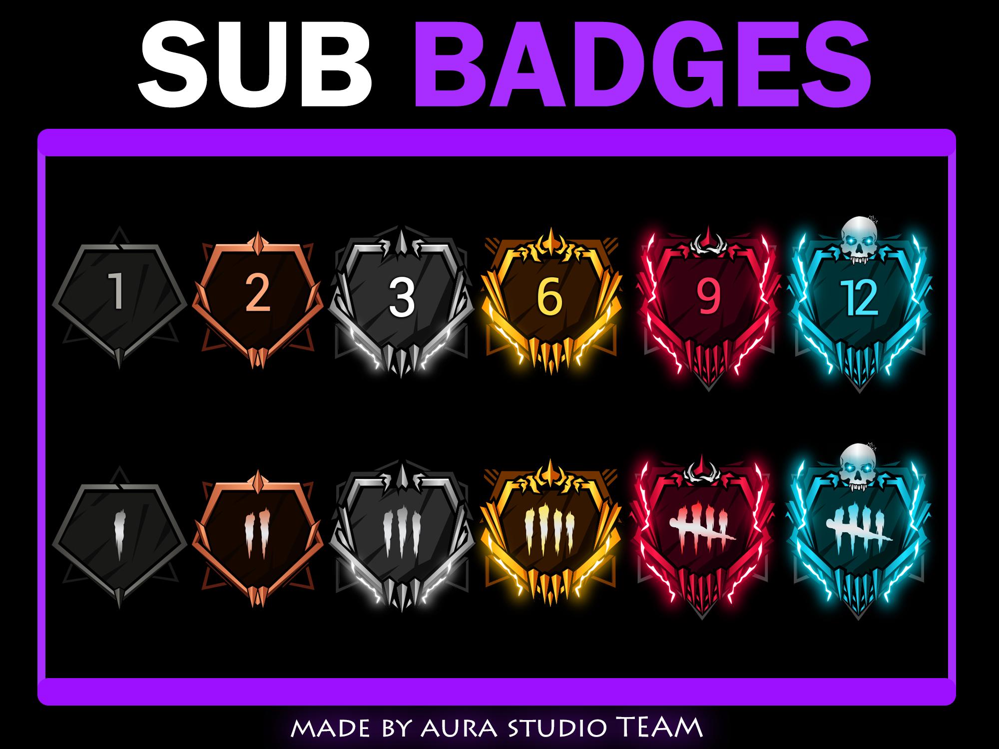 DBD Twitch Sub Badges/ Ranks Kick, Discord, Youtube Role Icons - Etsy