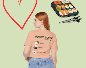 Sushi Lover T-Shirt | Cute Nigiri Maki Inside Out  | Food  | Japan  | Cat  | Chopsticks  | Glückskatze | Cartoon  | Japenese  | Asia
