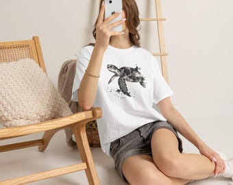 Turtle T-Shirt | Ocean Wildlife Tee | Ink | Animal  Shirt | Slow down | sea life