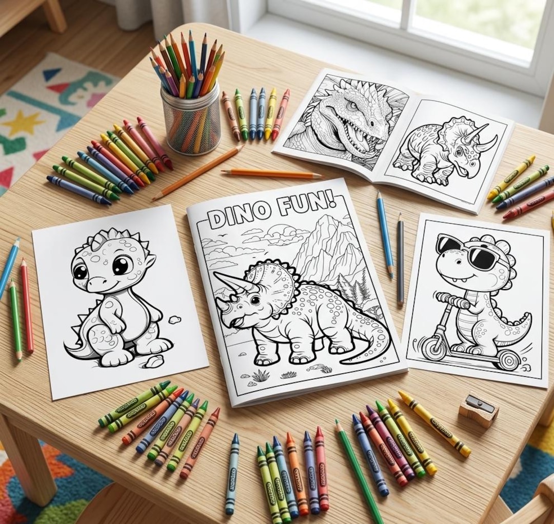 Dinosaur Coloring Book for Kids – 30 Printable Preschool Pages, Instant ...