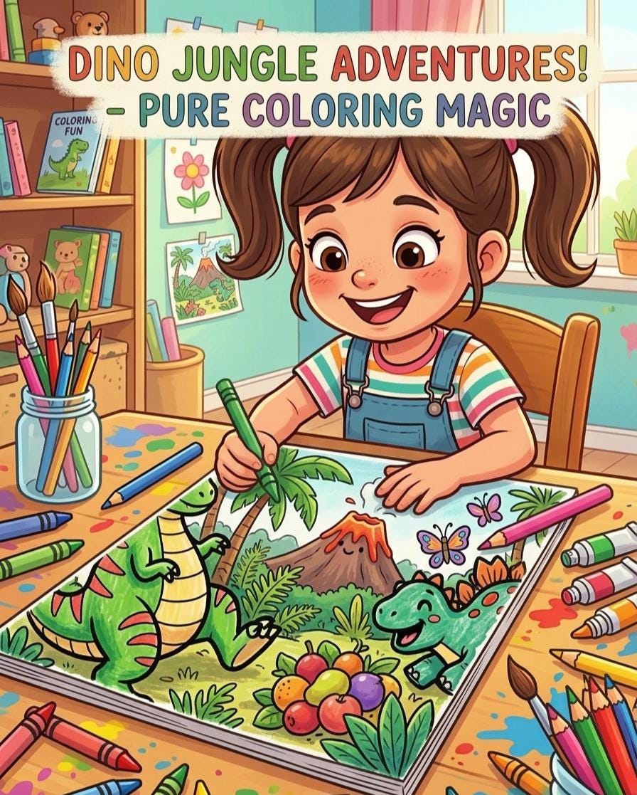 Fun Dinosaur Coloring Book for Kids – 30 Printable Preschool Pages ...