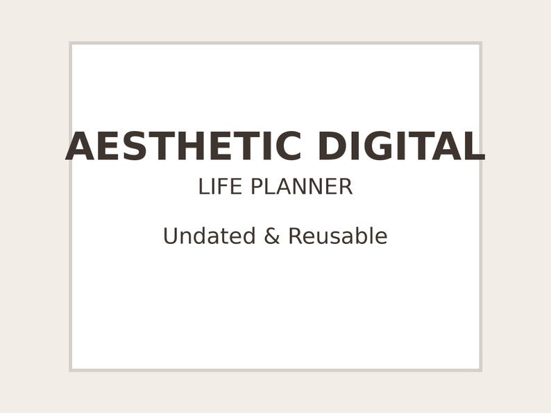 Undated Digital Planner for iPad | Hyperlinked Goodnotes Planner ...