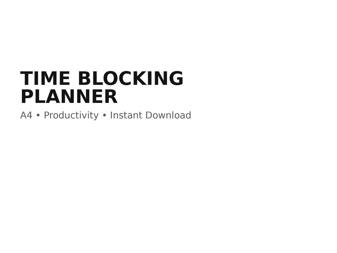 Time Blocking Planner Printable | Time Block Schedule PDF | A4 ...