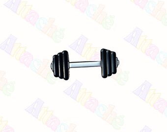 Dumbbell Enamel Metal Sticker | Gym Weightlifting Decal | Fitness Laptop & Phone Sticker | Waterproof 3M