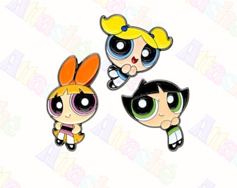 Powerpuff Girls 3M Metal Sticker - Waterproof Metal Enamel Laptop & Phone Charm