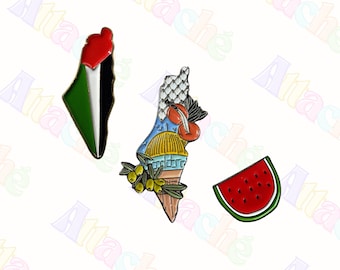 Palestine Map Flag 3M Metal Sticker - Waterproof Metal Enamel Laptop & Phone Charm