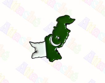 Pakistan Map Flag Enamel Metal Sticker | 3M Adhesive Laptop Decal