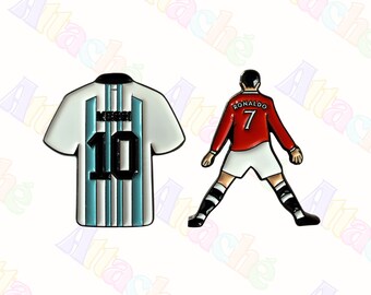 Ronaldo and Messi Football Legends Metal Sticker | 3M Enamel Phone & Laptop Charm