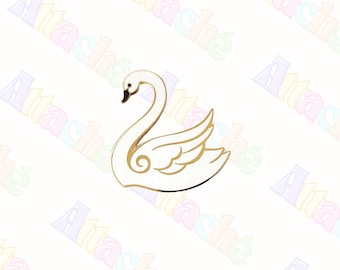 White Swan Enamel Metal Sticker – Waterproof 3M Laptop & Phone Decal