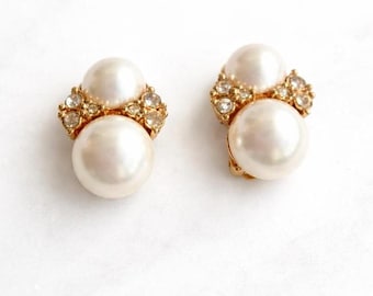 Pendientes de clip vintage de Christian Dior en oro - Años 80
