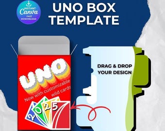 Playing Card Box Editable Canva Template, Easy Drag and Drop, DIY Printable, Canva Frame, Sublimation Blank Poker Card Box Template