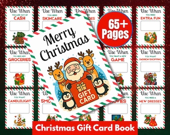 Christmas Gift Card Book, Printable Gift Card Book, Christmas Card Holder, Christmas College Care Package Kit, Personalized Gift Card Holder