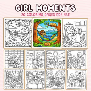 Girl Moments Coloring Pages: Cozy Daily Activities for Relaxation Coloring Book by Color Me Cozzy