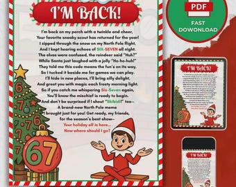 6 7 Elf on the Shelf Letter, Six Seven Meme Printable, 6 7 Christmas Poem Card, Elf On The Shelf Arrival