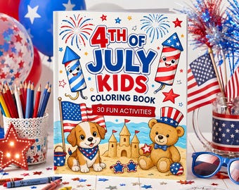 Dibujos para colorear del 4 de julio, Libro para colorear del 4 de julio, Láminas para colorear del 4 de julio, Dibujos para colorear de verano, Dibujos para colorear de verano para niños