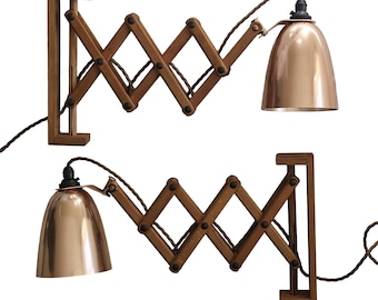 Coppia di rare lampade da parete vintage anni '60 modello Concertina Mac di Terrence Conran - Lampade da comodino - Lampade da lettura