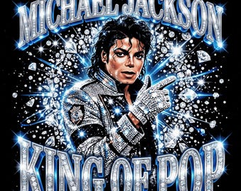Michael Jackson Set4 DTF Halftone | Nadruk na koszulce do prasowania | Gotowy do druku