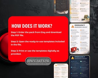 Mapa de Preparação para Crises - Download Digital - Guia de Segurança - PDF Imprimível - Tamanhos A4 e Carta - Acesso Instantâneo - PNG - Lista de Verificação de Sobrevivência - Sistema Pro Logic