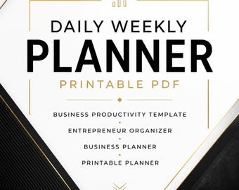 Planificador diario y semanal para emprendedores, plantilla de productividad empresarial (PDF imprimible)