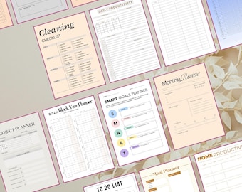 20 Planejadores de Produtividade Definitivos PNG PDF Kit de Domínio de Alto Desempenho Estratégia Executiva de Gestão de Tempo Sistema de Planejamento de Metas de Elite